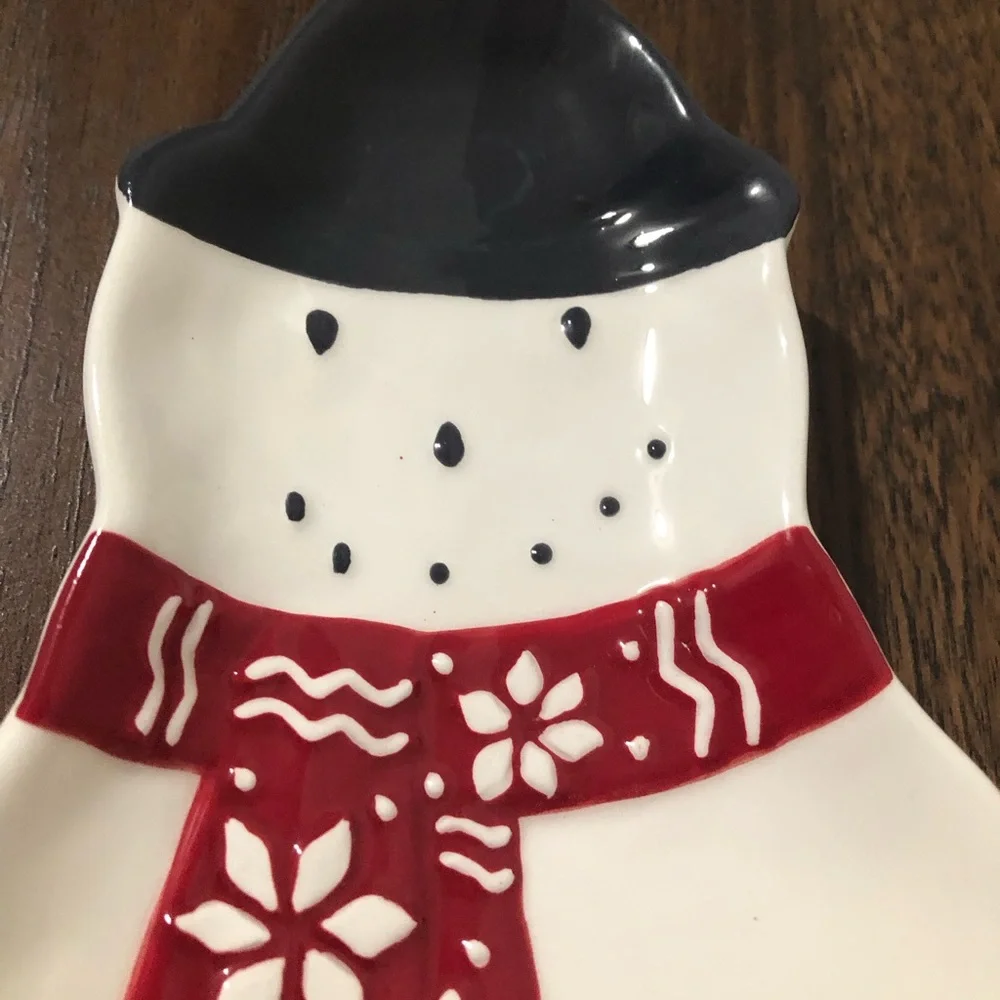 Pottery Barn Snowman Appetizer Plate